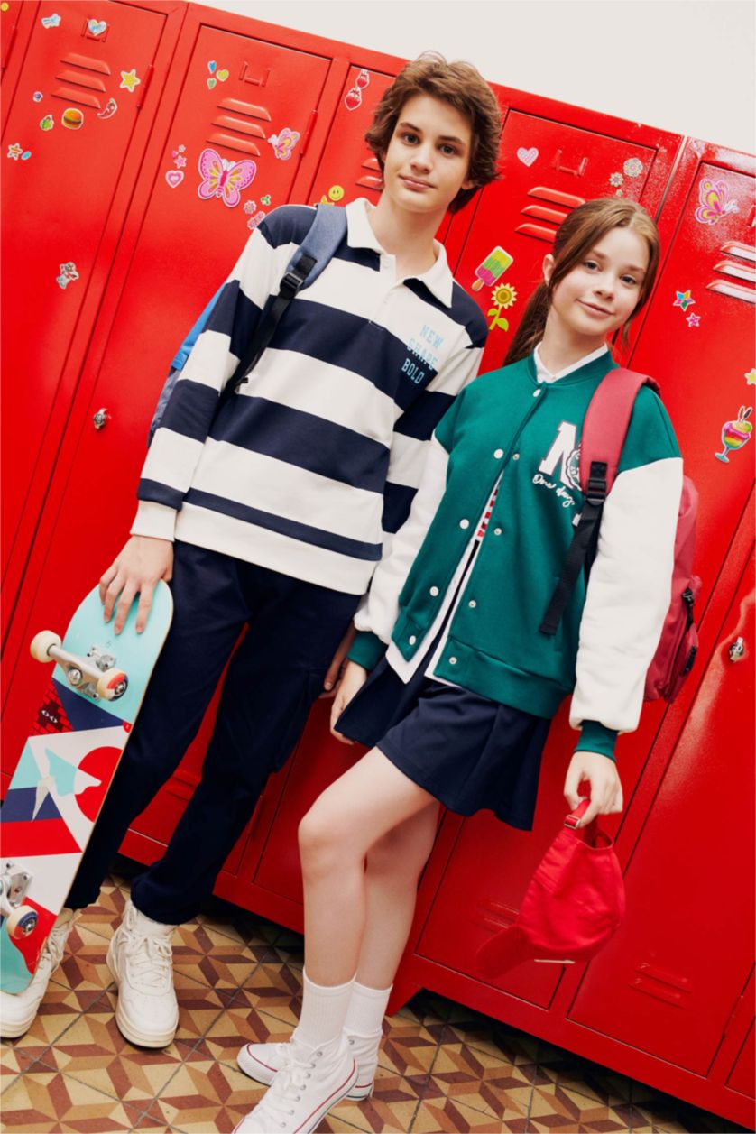 أولاد بيج فاتح سويت شيرت ولادي قصة عادية بياقة بولو