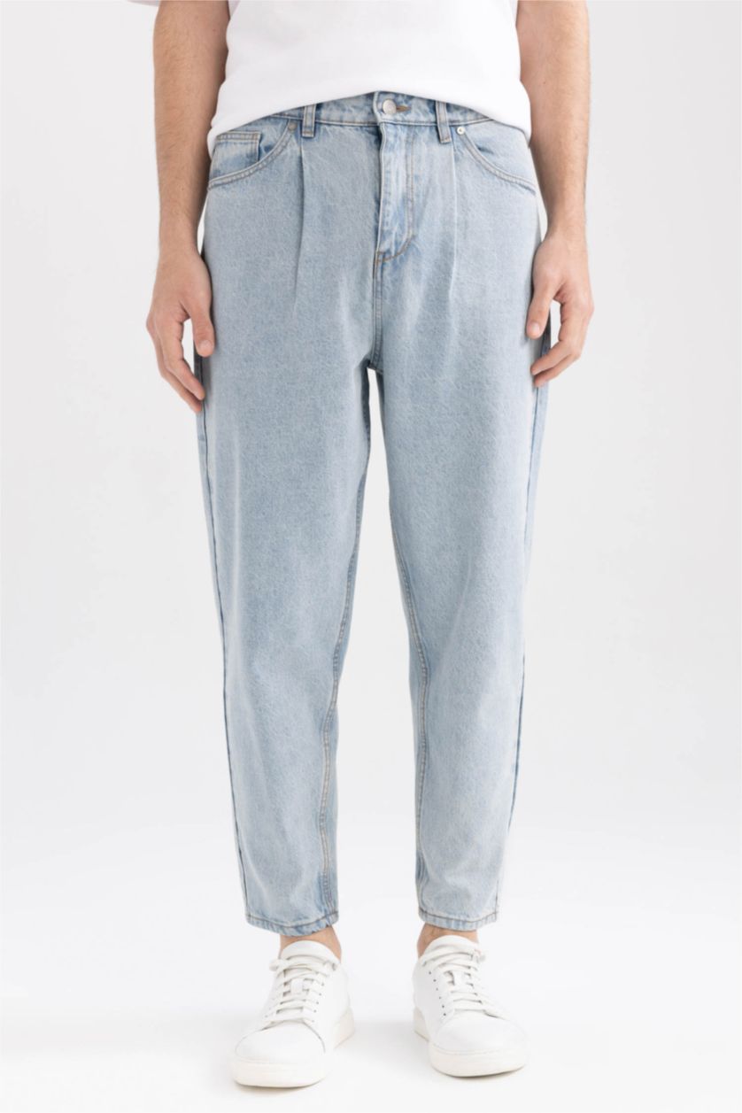 Мужчины Светло-синий Джинсы баллоны