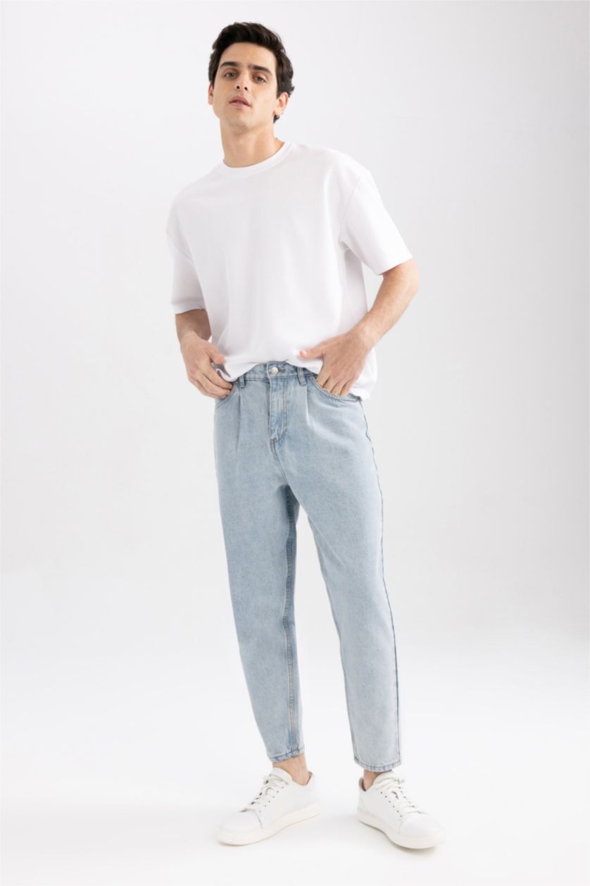 Мужчины Светло-синий Джинсы баллоны