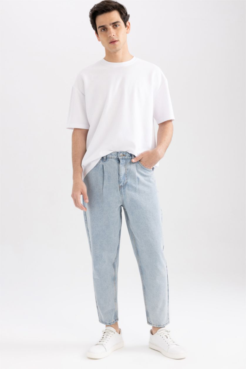 Мужчины Светло-синий Джинсы баллоны