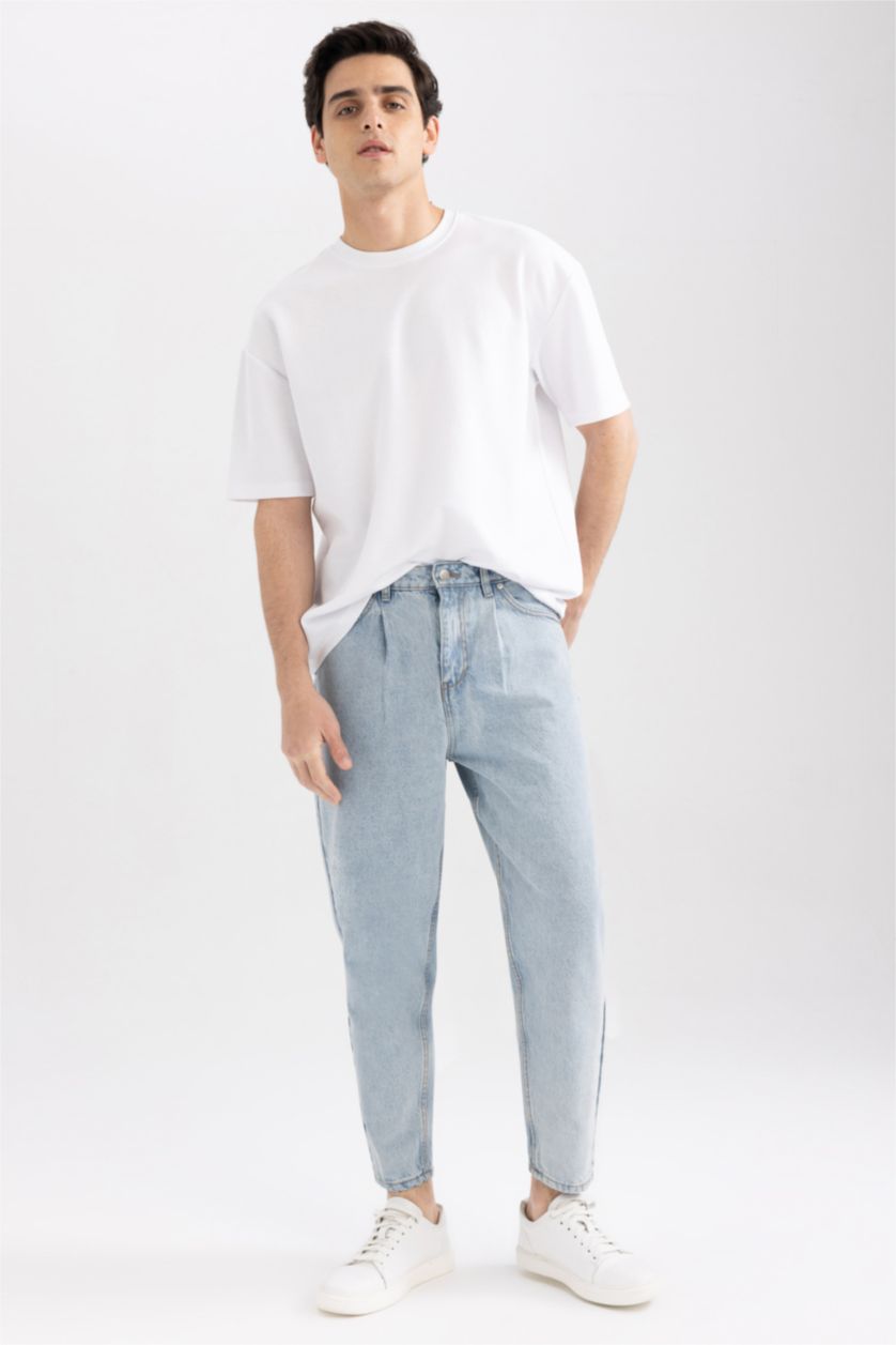 Мужчины Светло-синий Джинсы баллоны