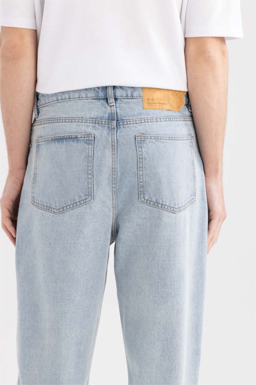 Мужчины Светло-синий Джинсы баллоны