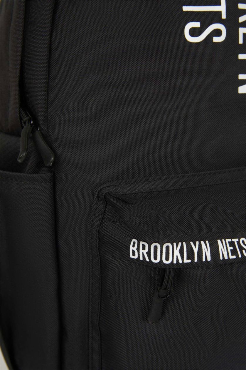Erkek Karma Unisex NBA Brooklyn Nets Su İtici Kumaş Okul Çantası