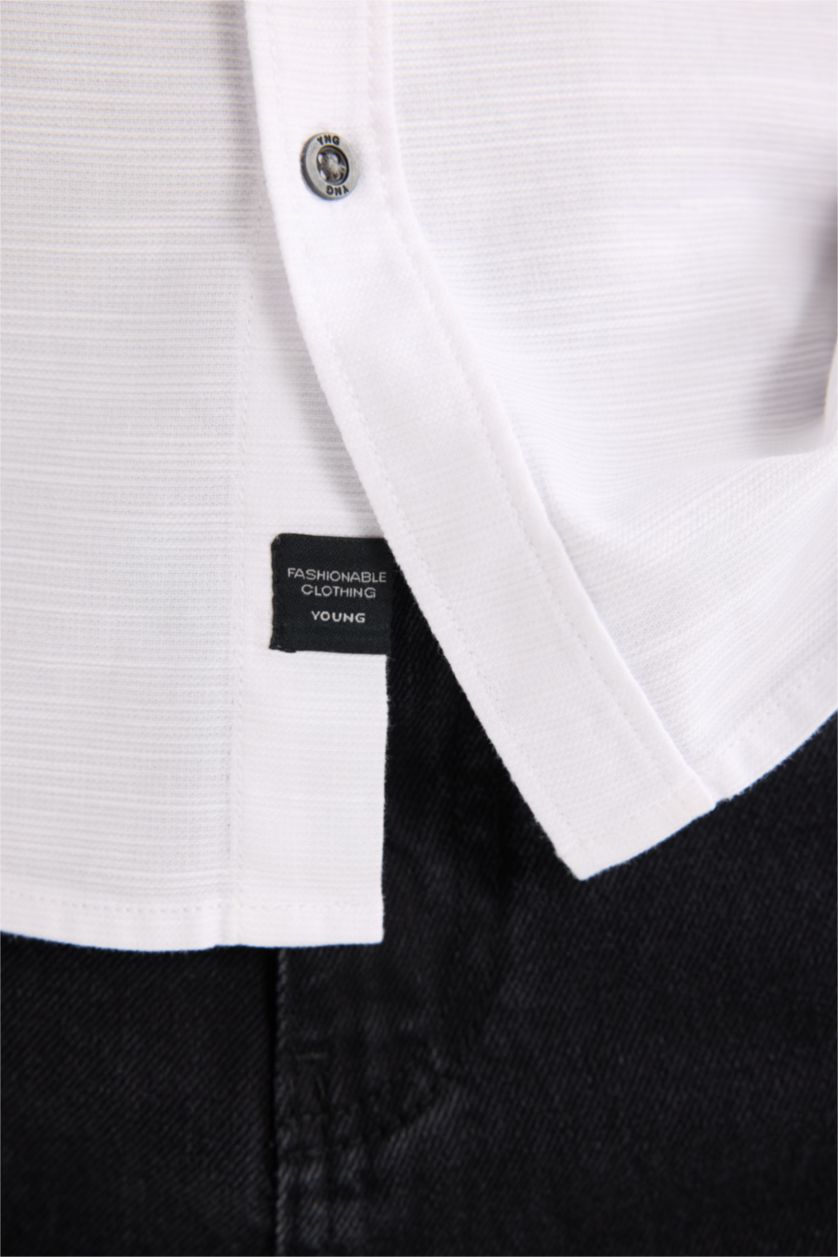 Erkek Beyaz %100 Pamuk Slim Fit Gömlek