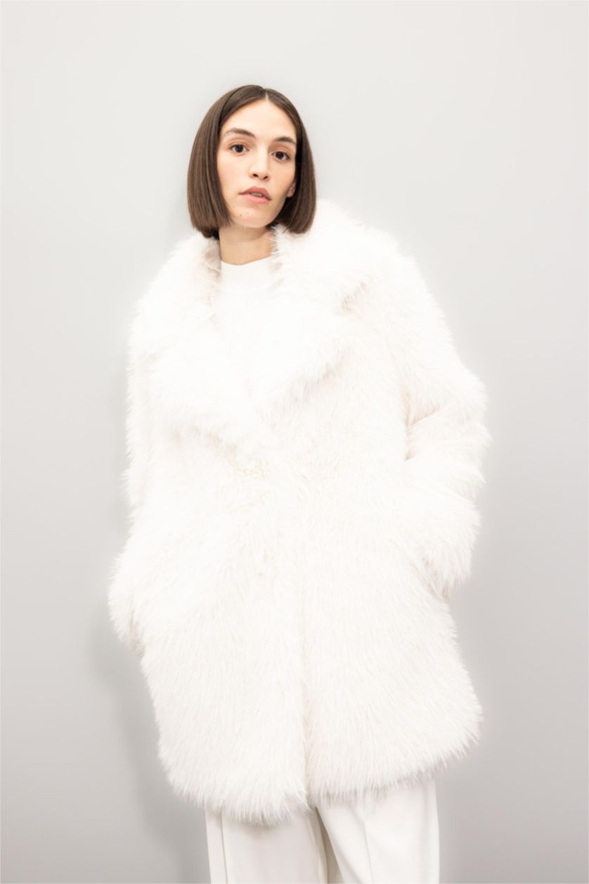 Woman Not Mapped Regular Fit Fur Faux Fur