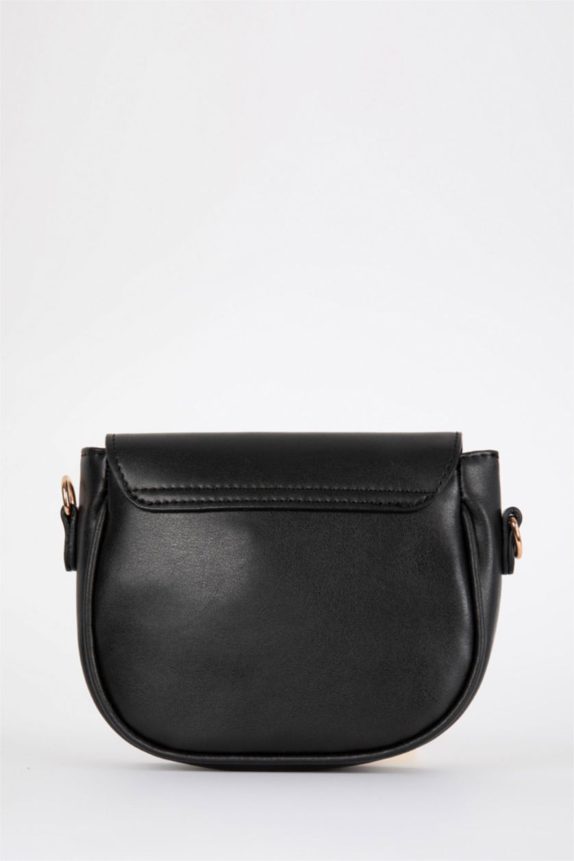 WOMAN Black Women Faux Leather Crossbody Bag