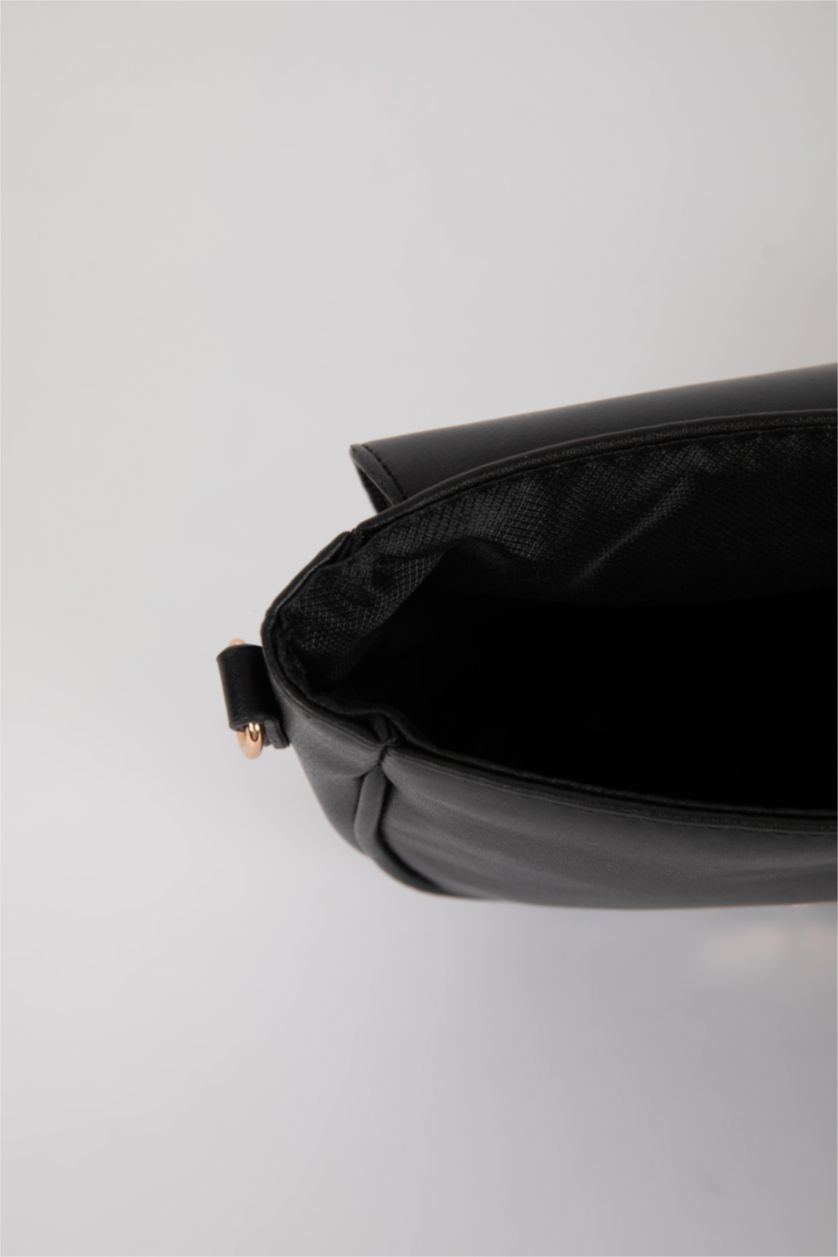 WOMAN Black Women Faux Leather Crossbody Bag