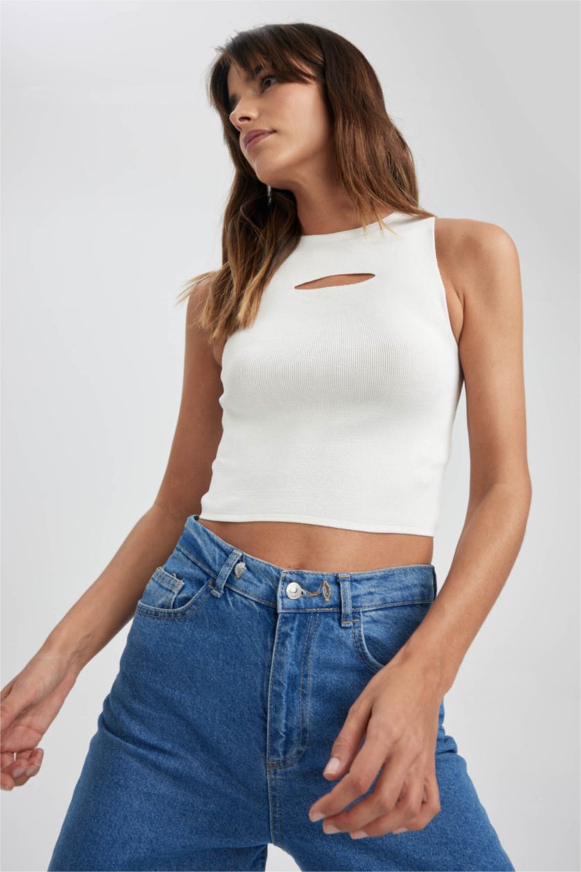 FEMME Écru Débardeur Coupe Slim