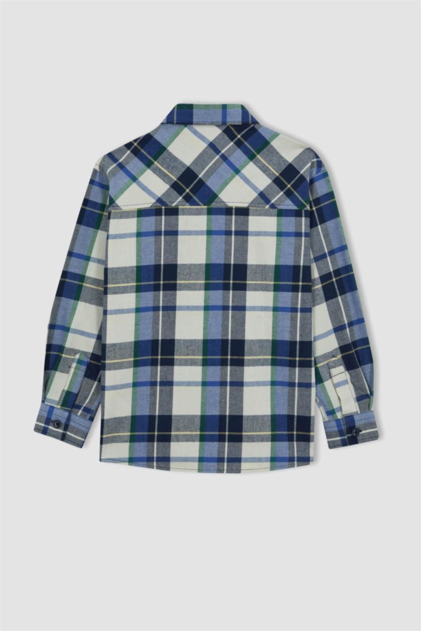 GARÇONS Marin Chemises à manches longues Flanelle Col Polo Garçon