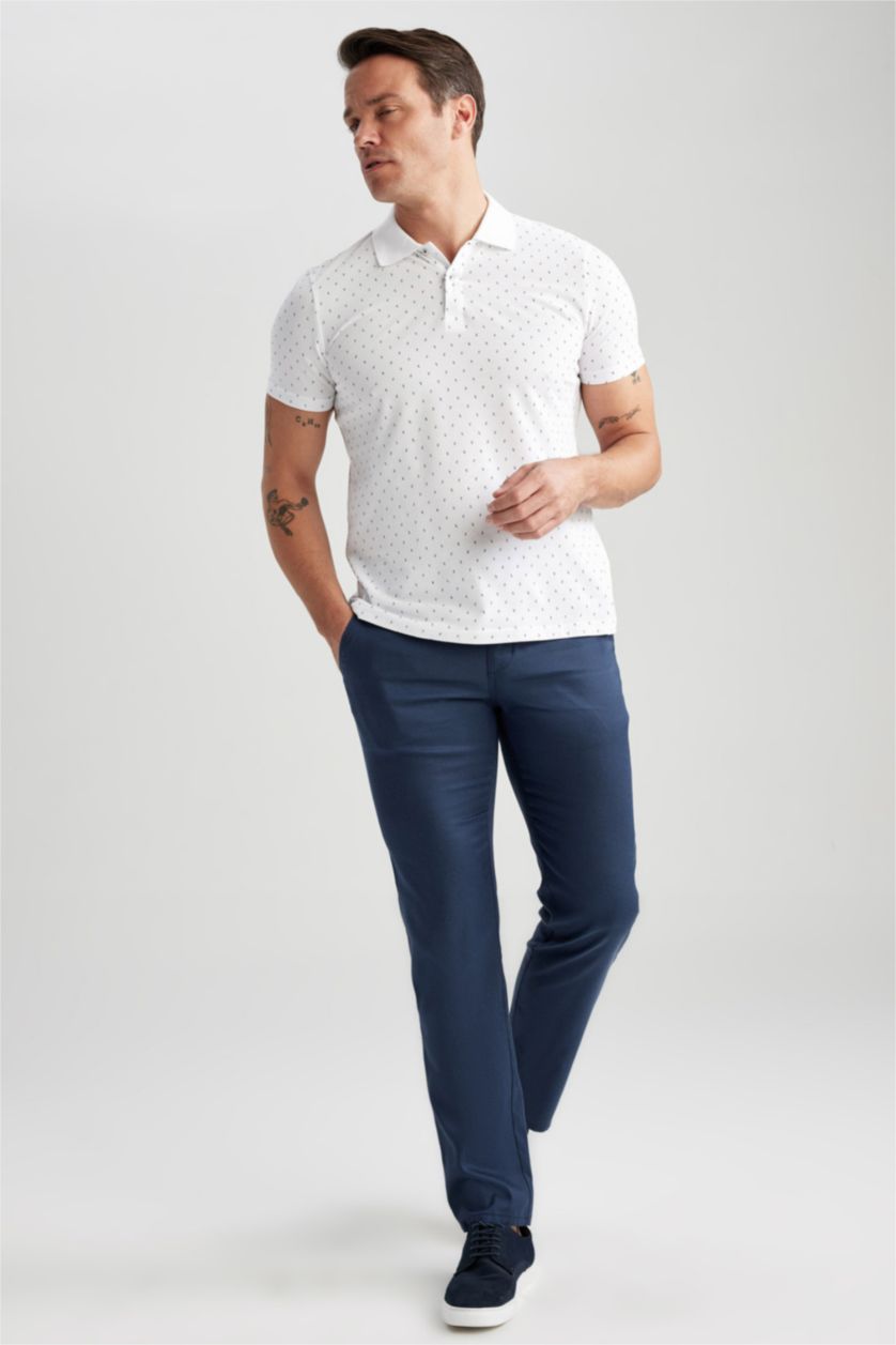 Erkek Lacivert Regular Fıt Pantolon