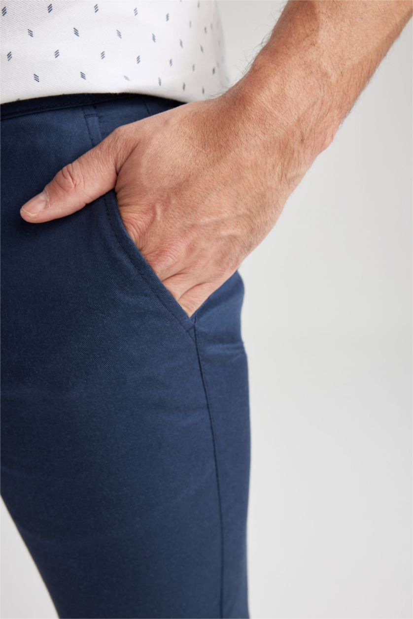 Erkek Lacivert Regular Fıt Pantolon