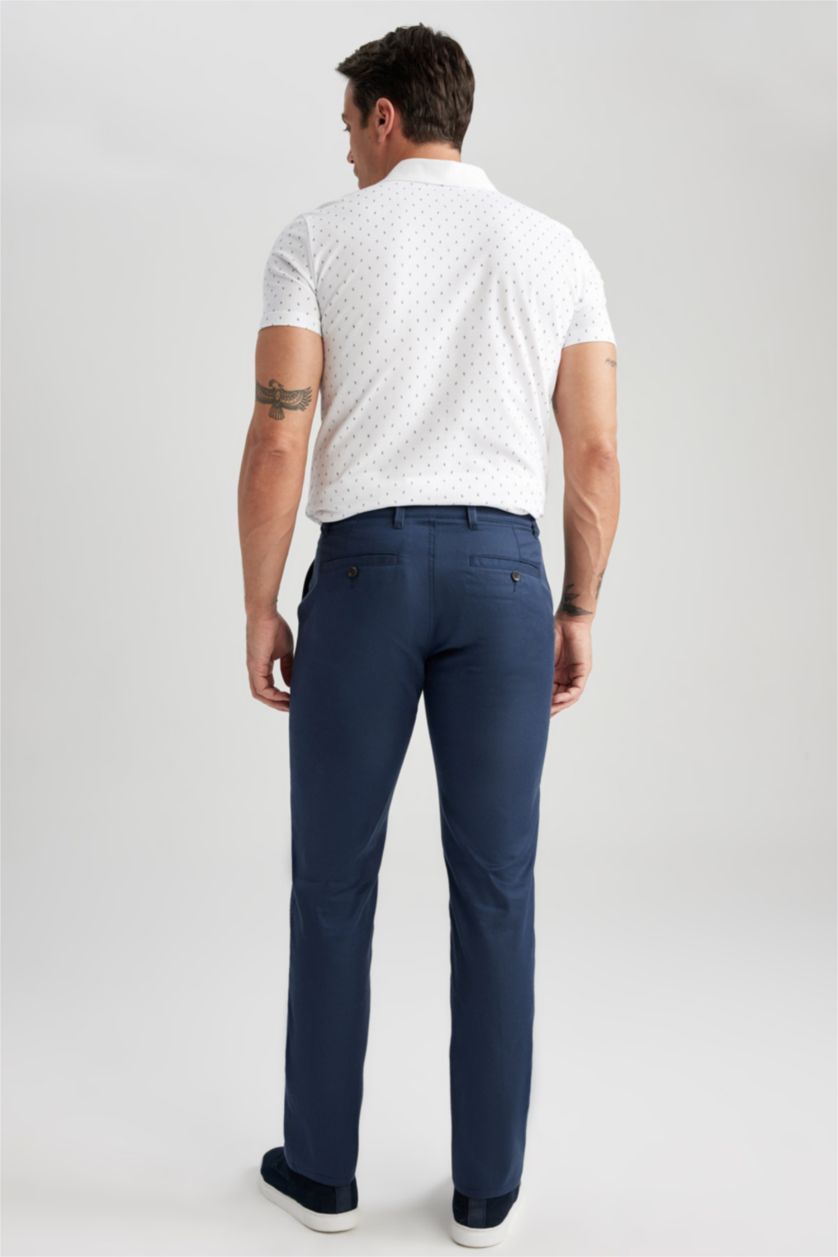 Erkek Lacivert Regular Fıt Pantolon