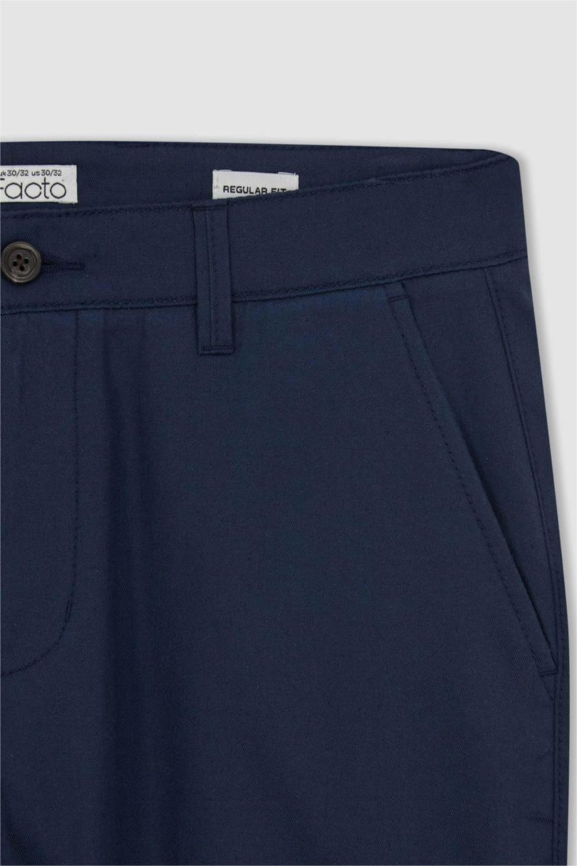 Erkek Lacivert Regular Fıt Pantolon