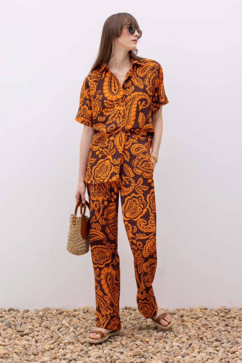 FEMME Orange Chemise À Manches Courtes