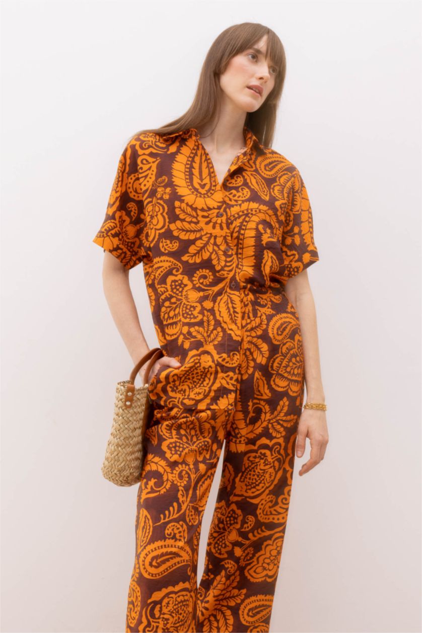 FEMME Orange Chemise À Manches Courtes