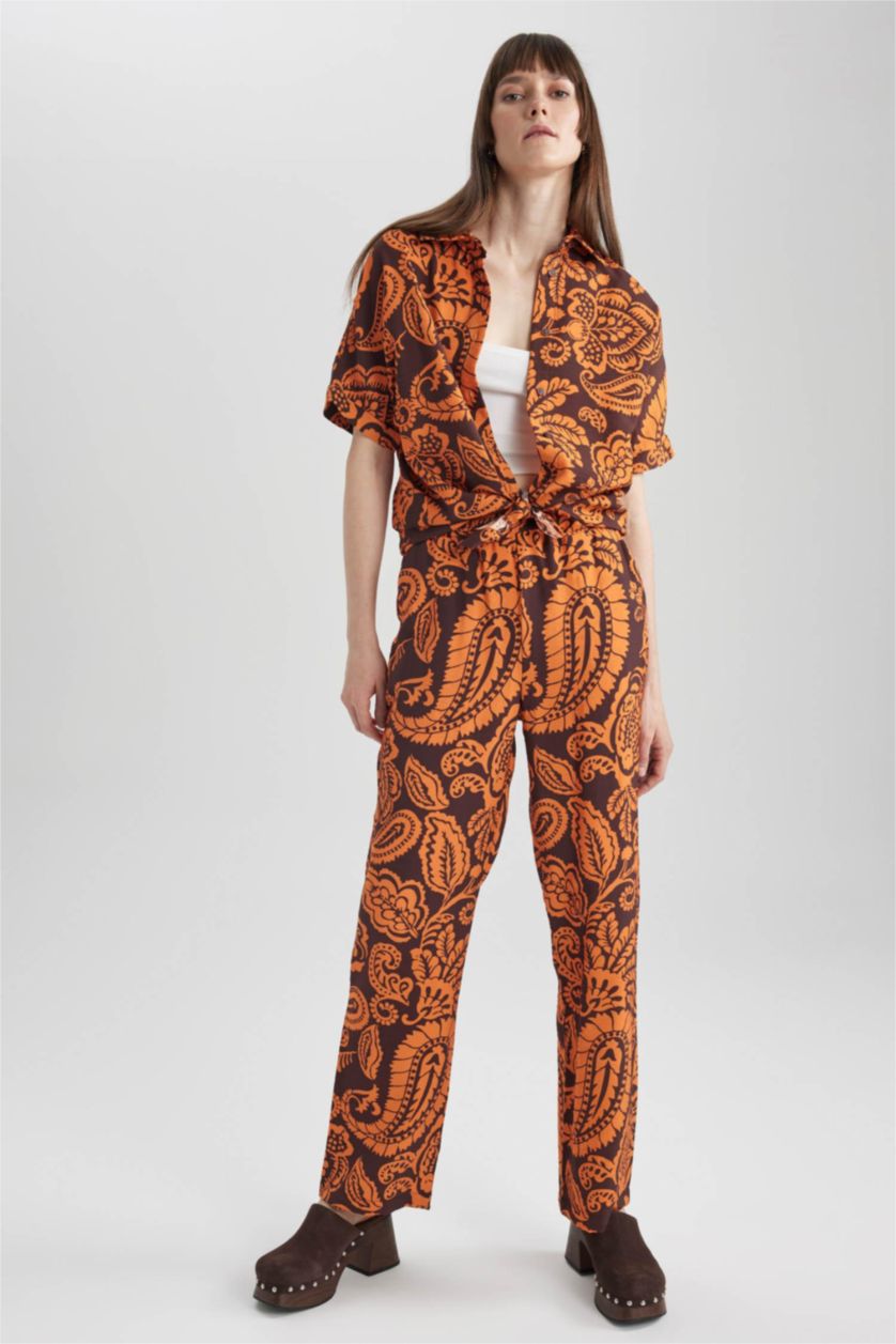 FEMME Orange Chemise À Manches Courtes