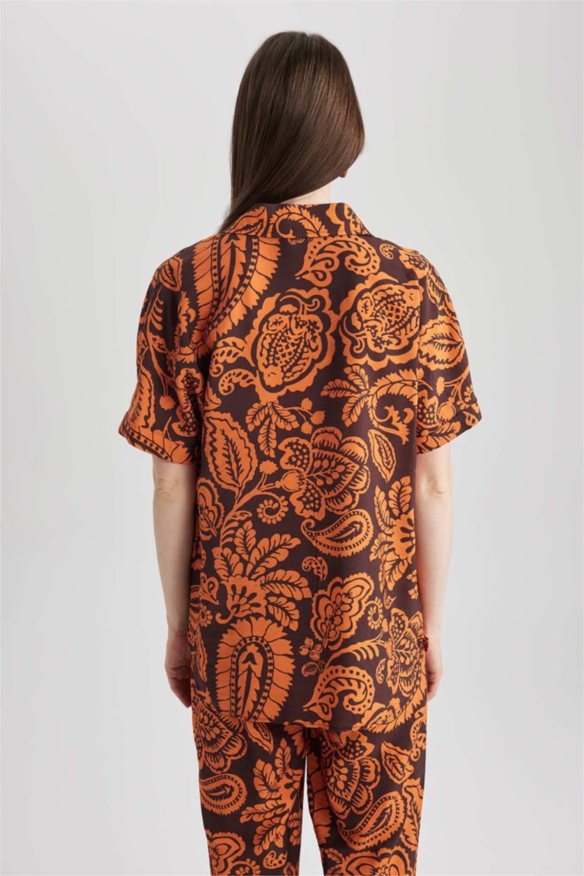 FEMME Orange Chemise À Manches Courtes