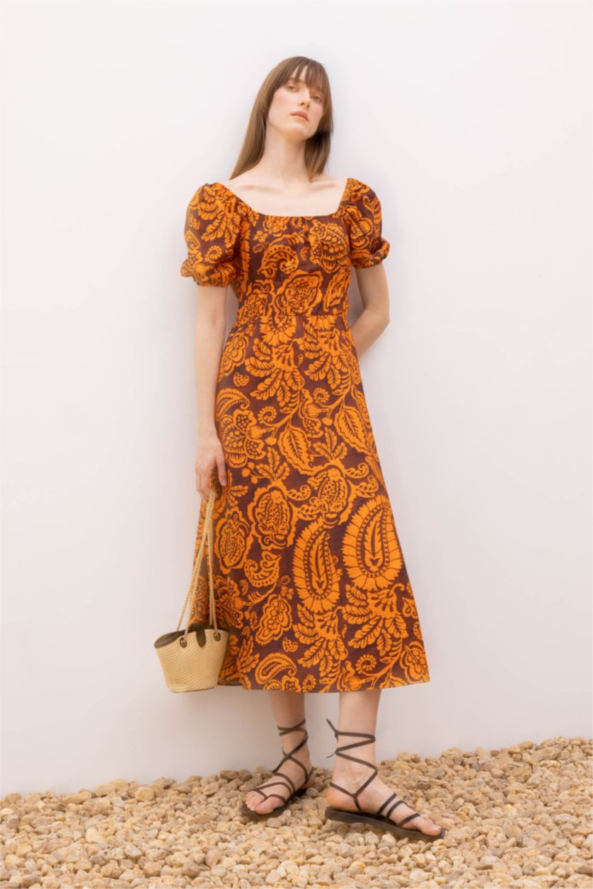 WOMAN Bordeaux Midi Dress
