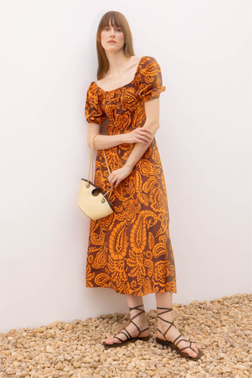 WOMAN Bordeaux Midi Dress