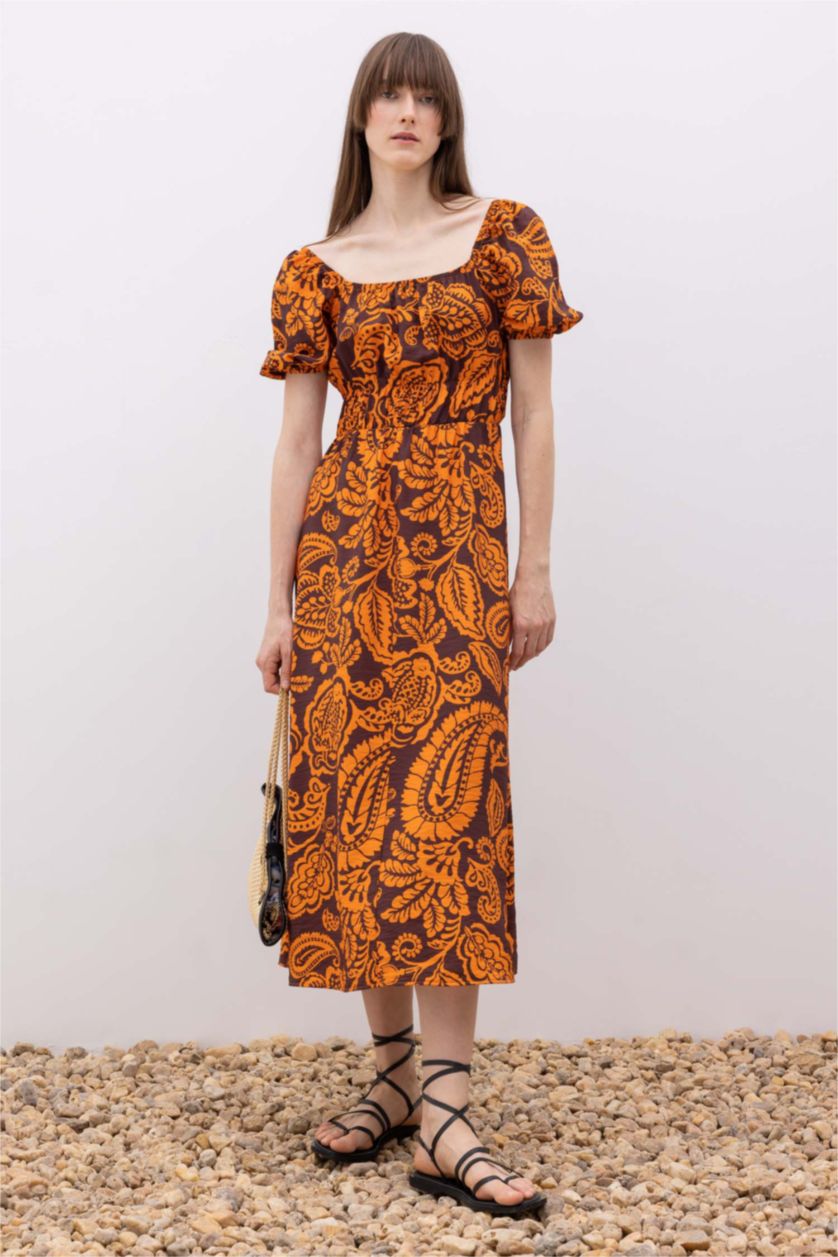 WOMAN Bordeaux Midi Dress