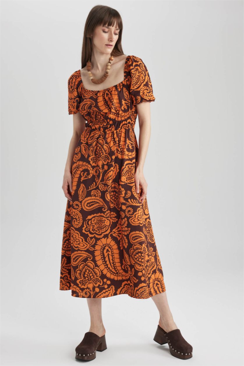 WOMAN Bordeaux Midi Dress