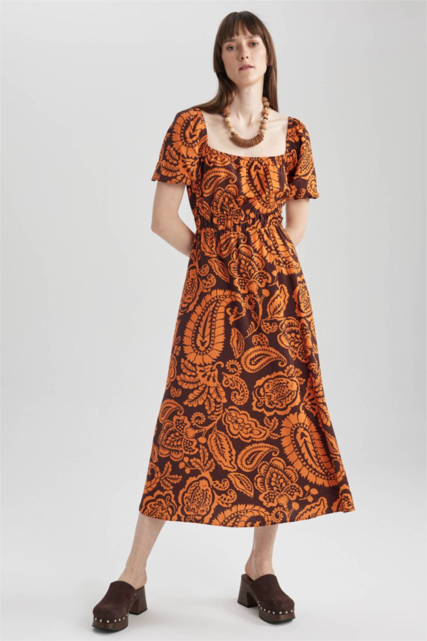 WOMAN Bordeaux Midi Dress