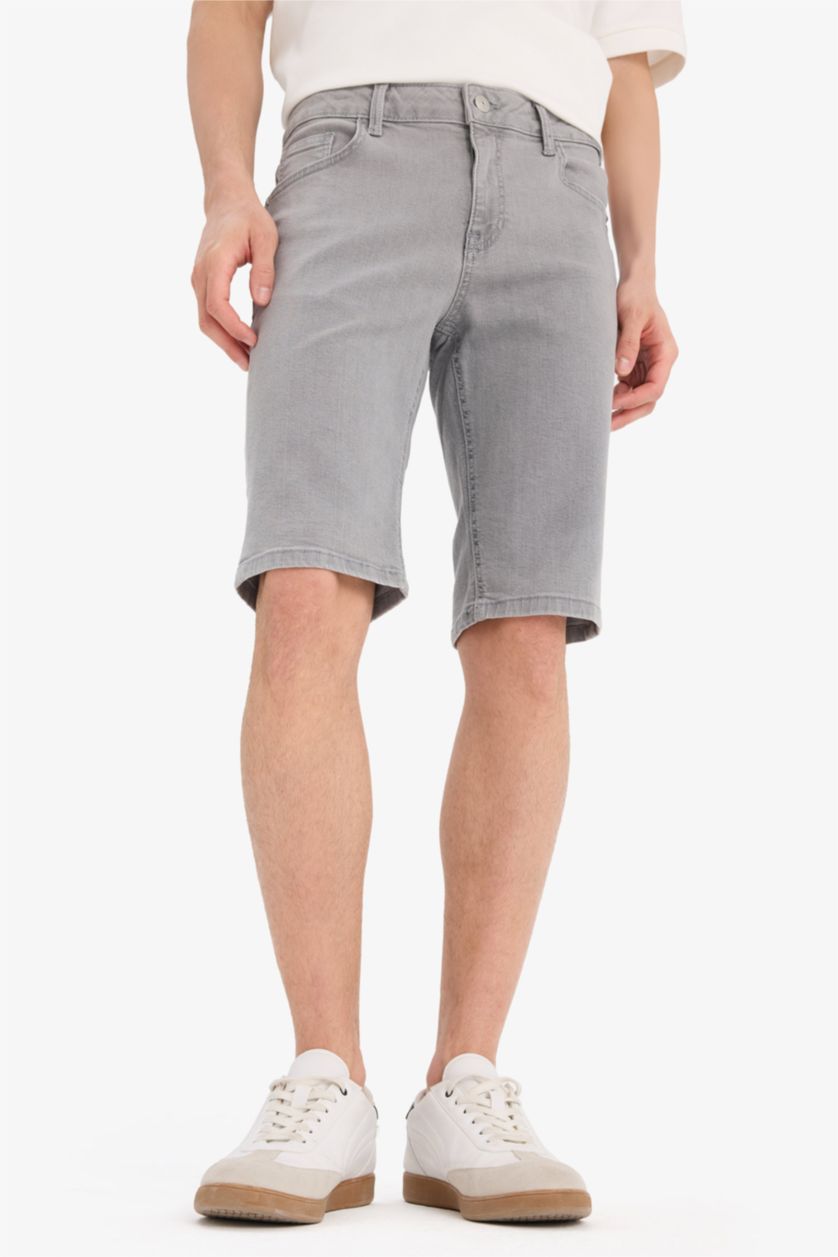 MAN Grey Slim Fit Denim Bermuda