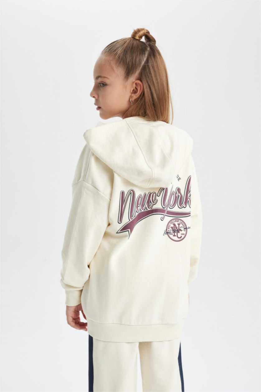 Девочки и подростки Бежевый Кардиган с капюшоном для девочек, Школьная коллекция