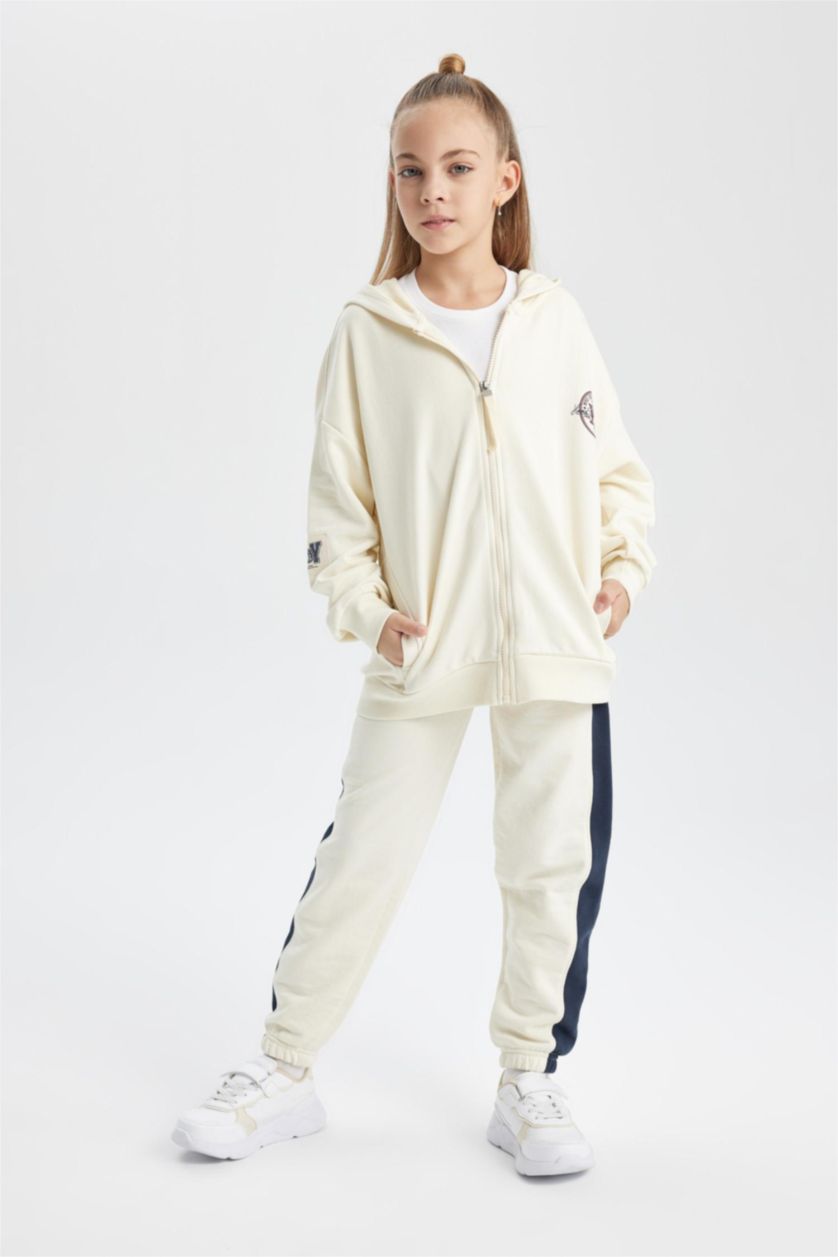 Девочки и подростки Бежевый Кардиган с капюшоном для девочек, Школьная коллекция