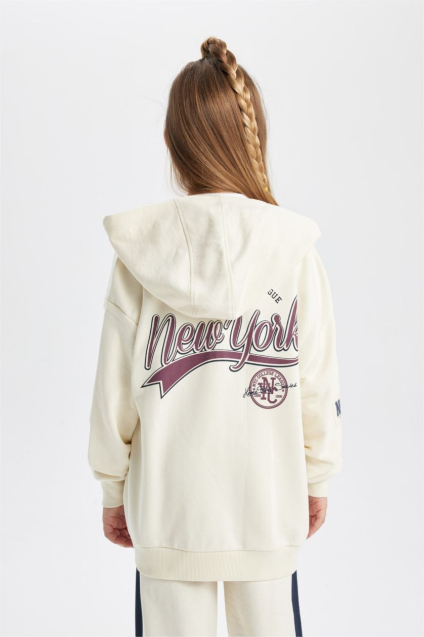 Девочки и подростки Бежевый Кардиган с капюшоном для девочек, Школьная коллекция