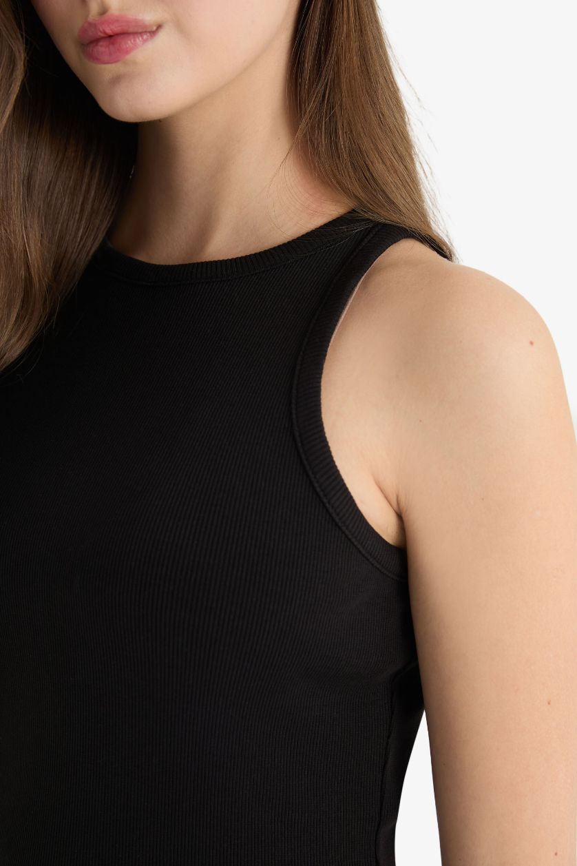 WOMAN Black Bodycon Halter Collar Camisole Maxi Dress