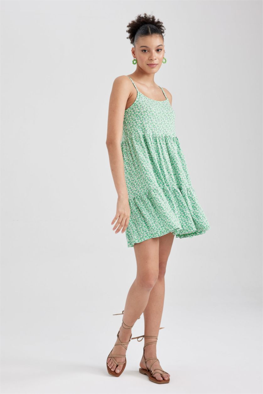 FEMME Vert Clair Robe En Maille À Manches Courtes Très court