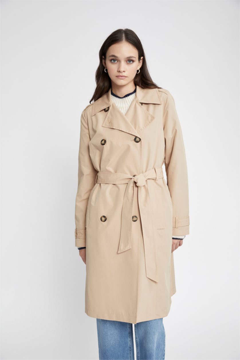 WOMAN Camel Waterproof Trenchcoat