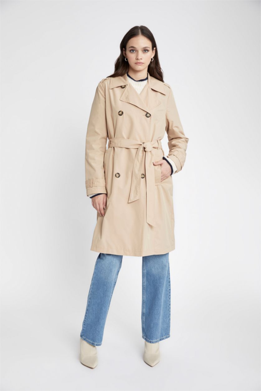 WOMAN Camel Waterproof Trenchcoat