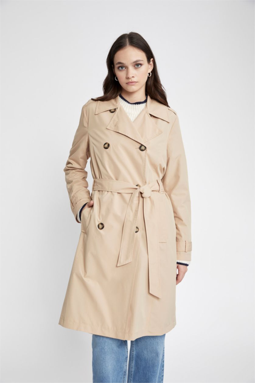 WOMAN Camel Waterproof Trenchcoat