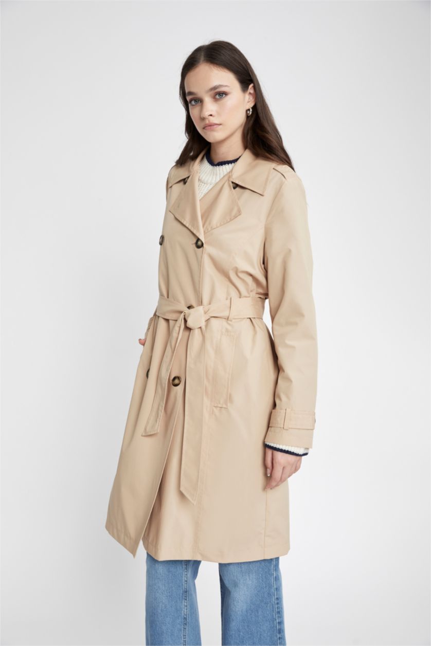 WOMAN Camel Waterproof Trenchcoat