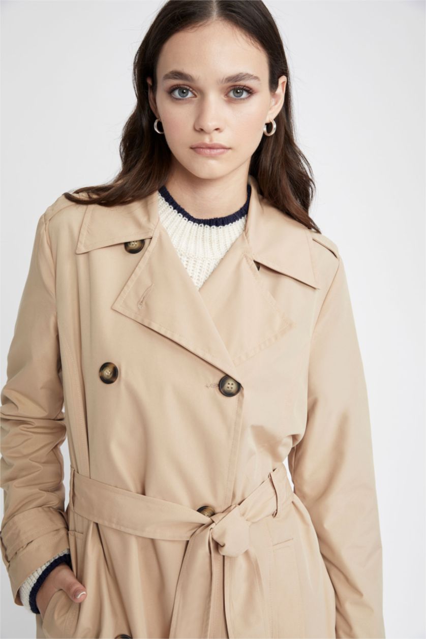 WOMAN Camel Waterproof Trenchcoat