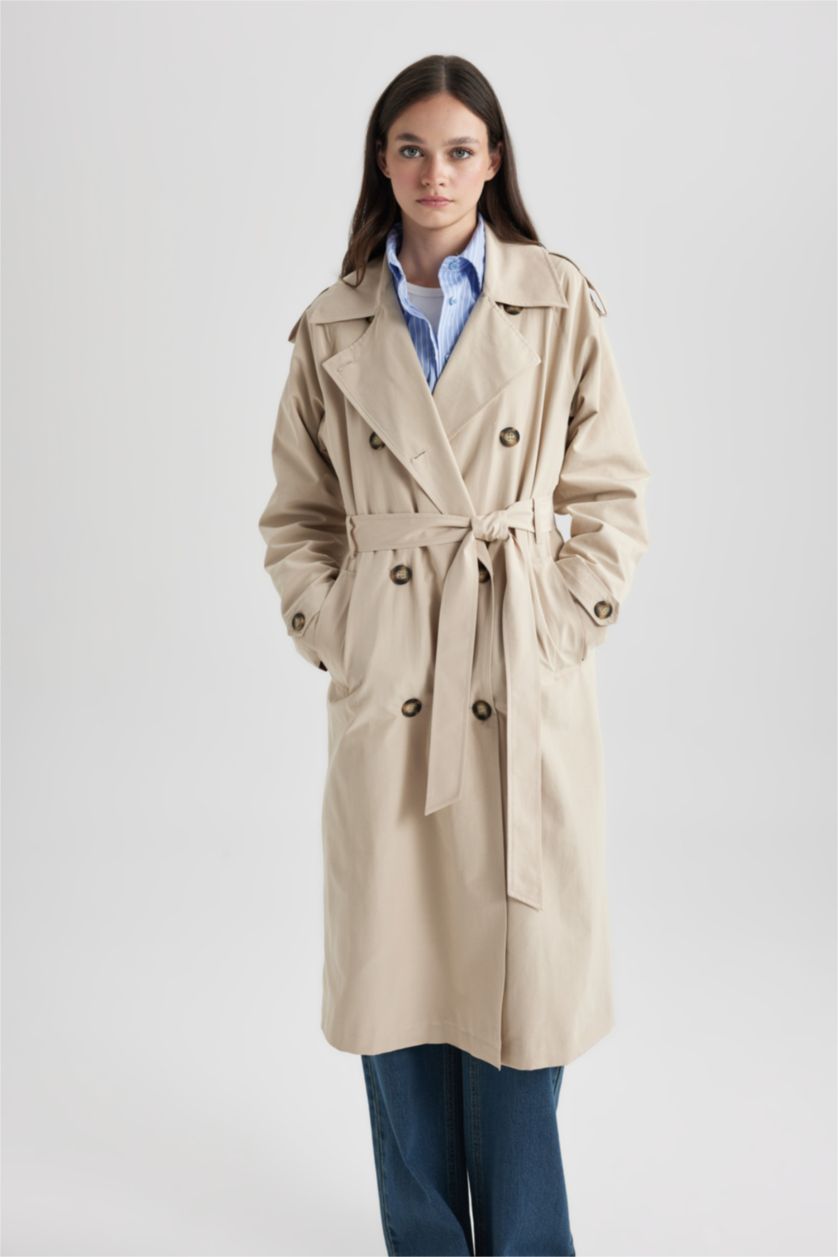 WOMAN Ecru Waterproof Relax Fit Trench Coat