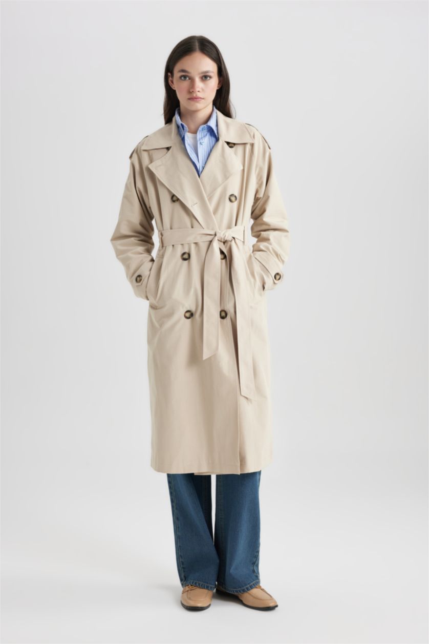 WOMAN Ecru Waterproof Relax Fit Trench Coat