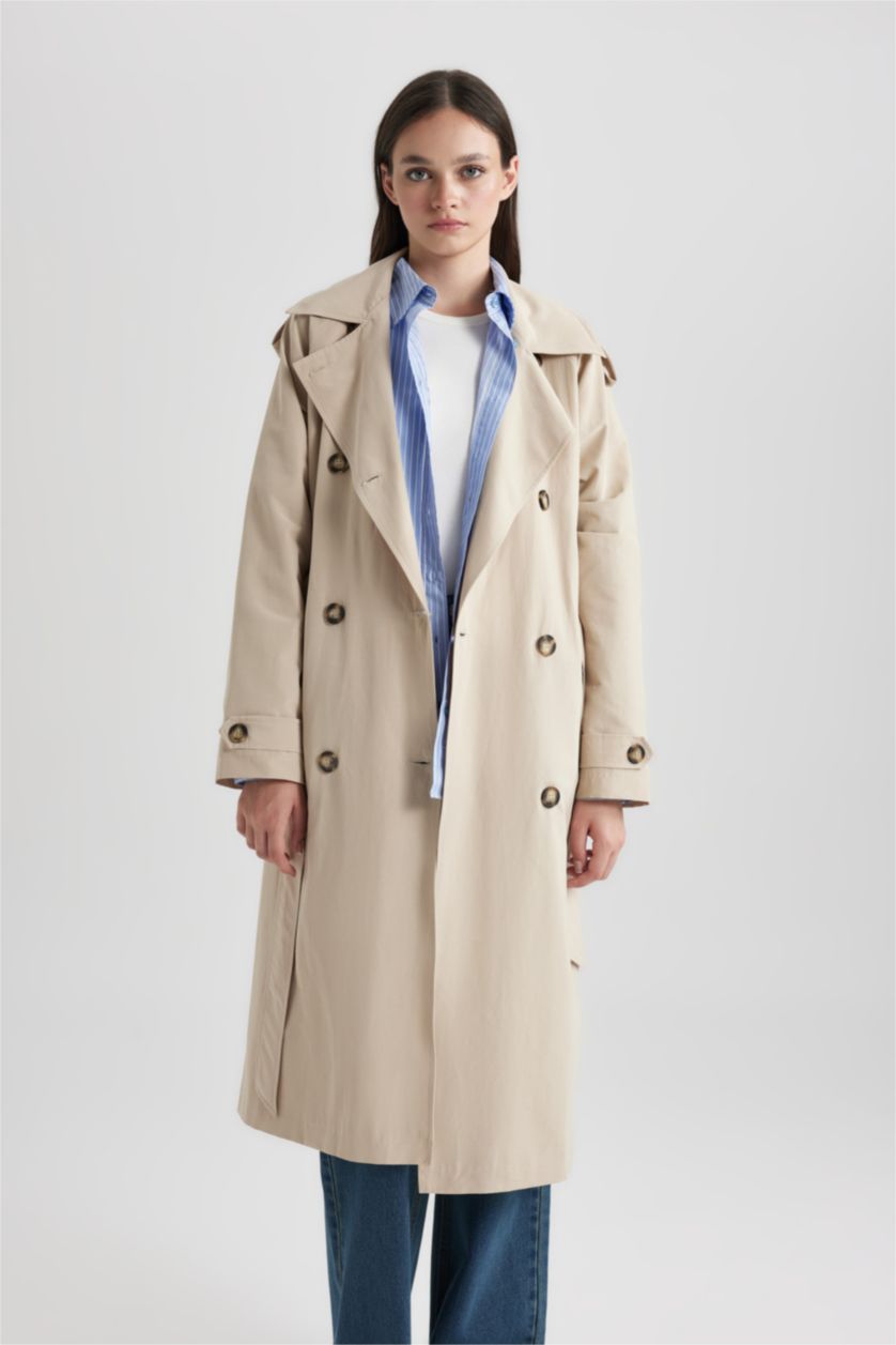 WOMAN Ecru Waterproof Relax Fit Trench Coat