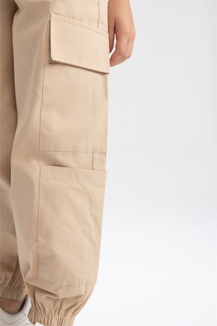 GIRLS & TEENS Light Vison Girl Cargo Fit Jogger Leg Cotton Trousers