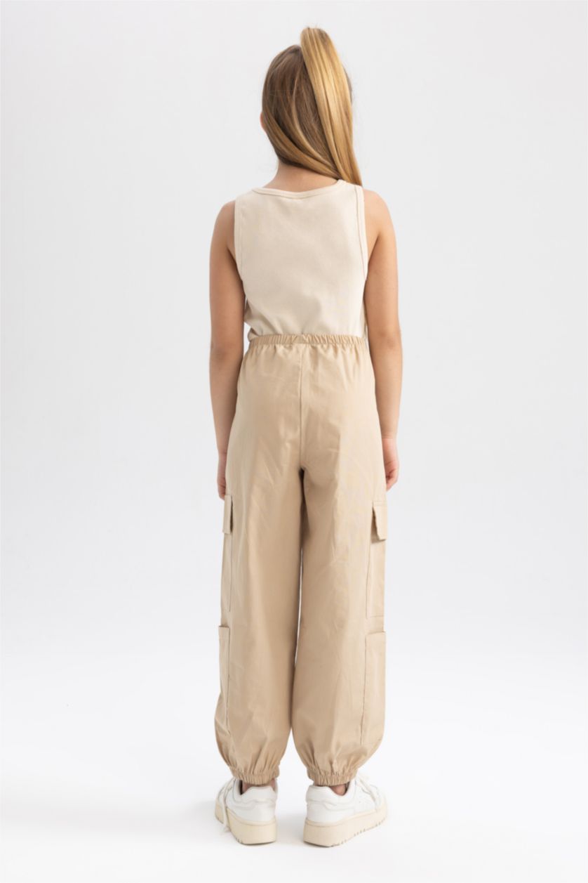 GIRLS & TEENS Light Vison Girl Cargo Fit Jogger Leg Cotton Trousers