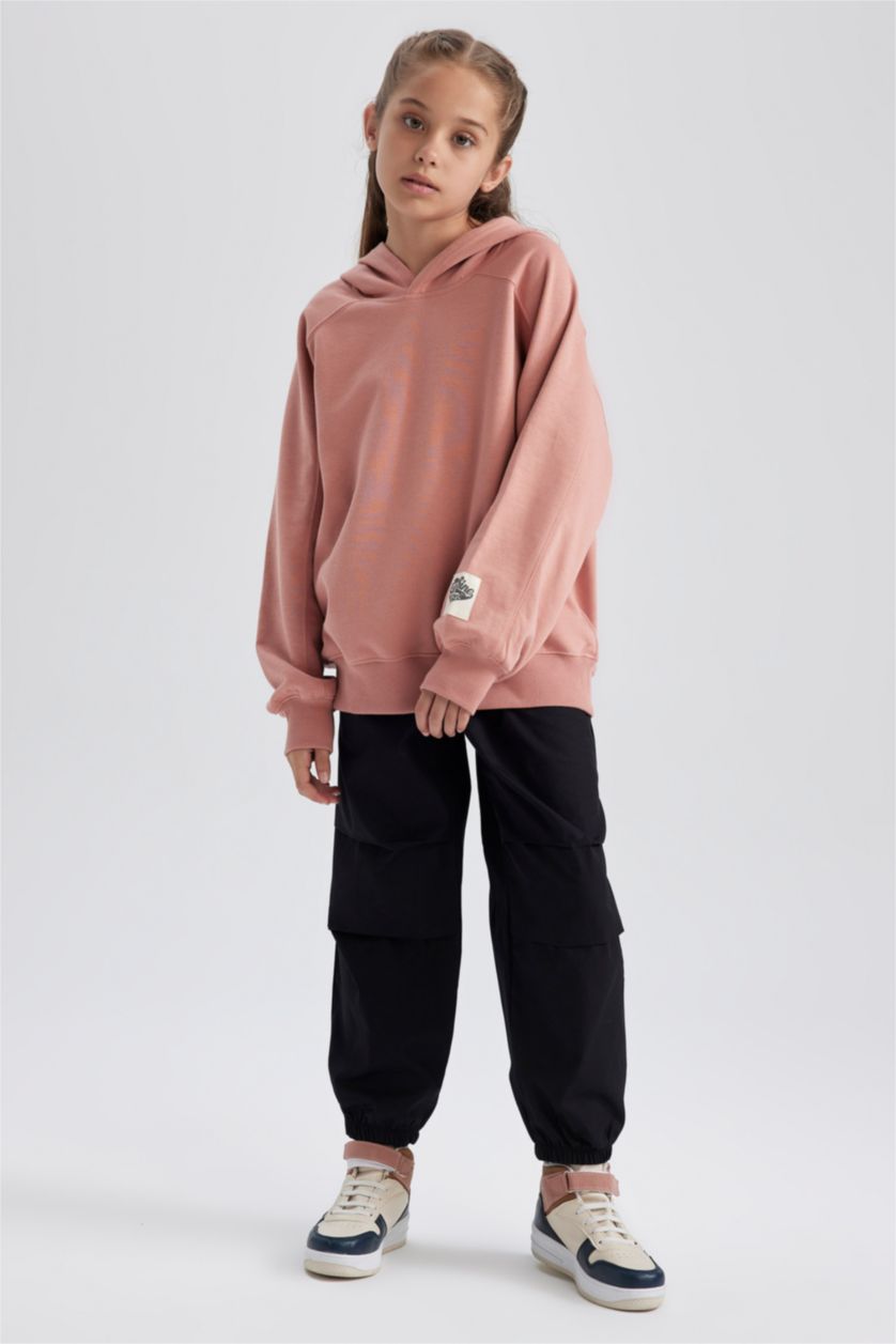 GIRLS & TEENS Black Girl Parachute Cotton Trousers