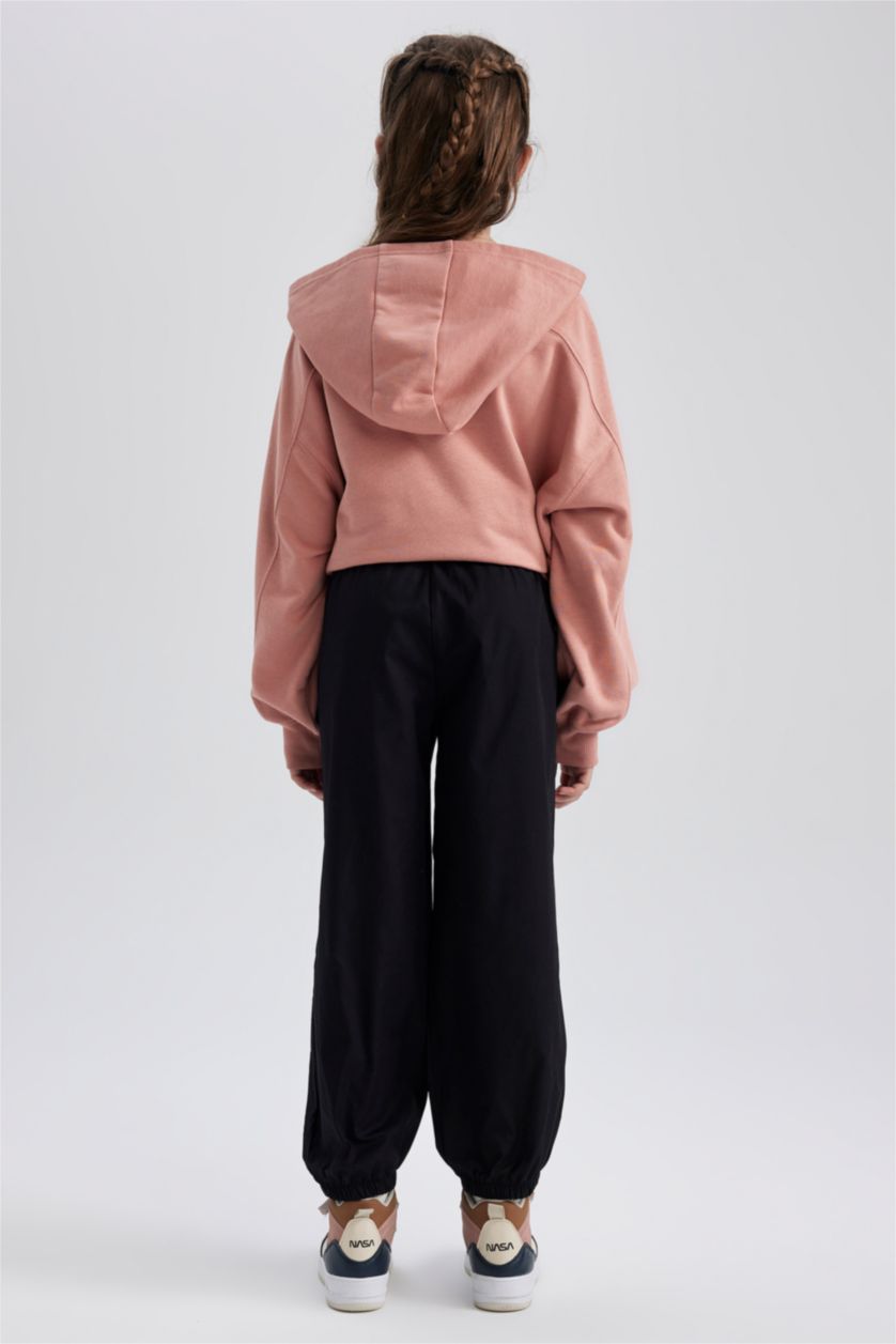 GIRLS & TEENS Black Girl Parachute Cotton Trousers