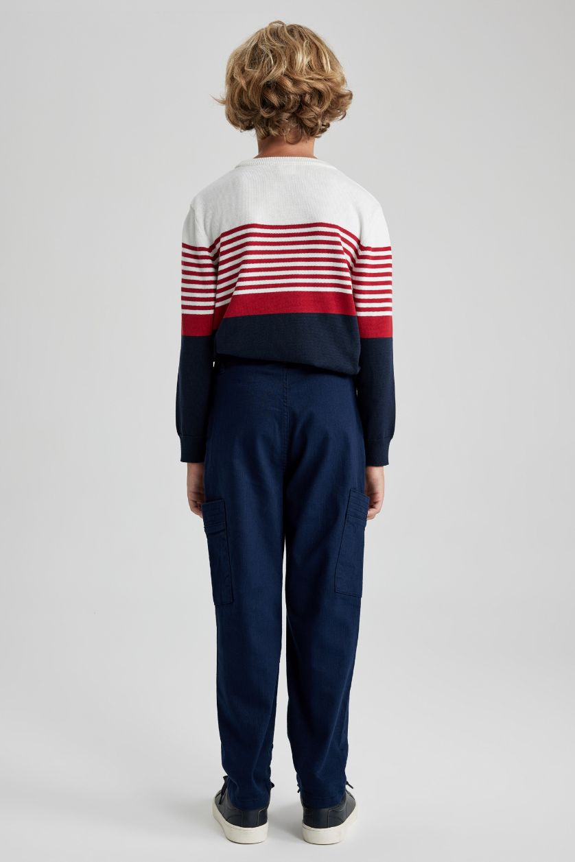 Boys & Teens NAVY Boy Cargo Fit Twill Trousers