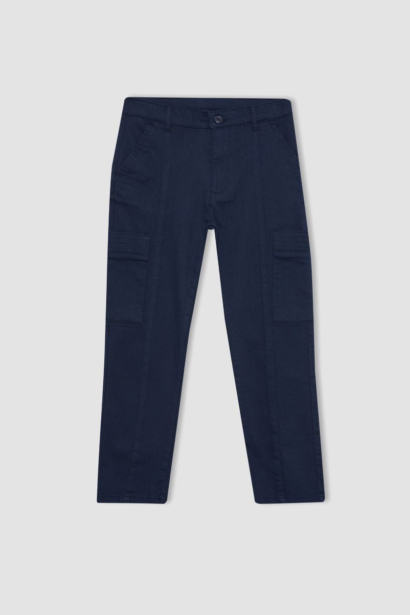 Boys & Teens NAVY Boy Cargo Fit Twill Trousers