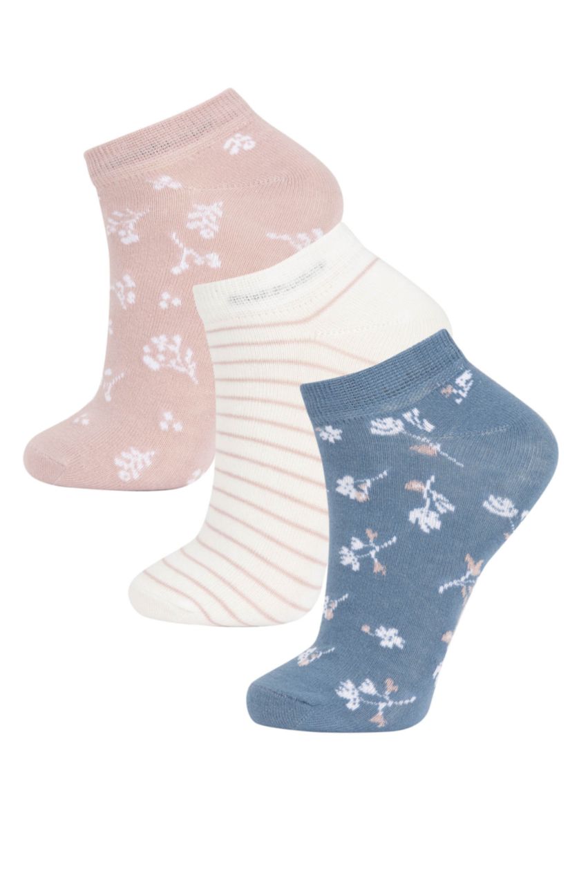 Kadın Karma Kadın 3'lü Pamuklu Patik Çorap