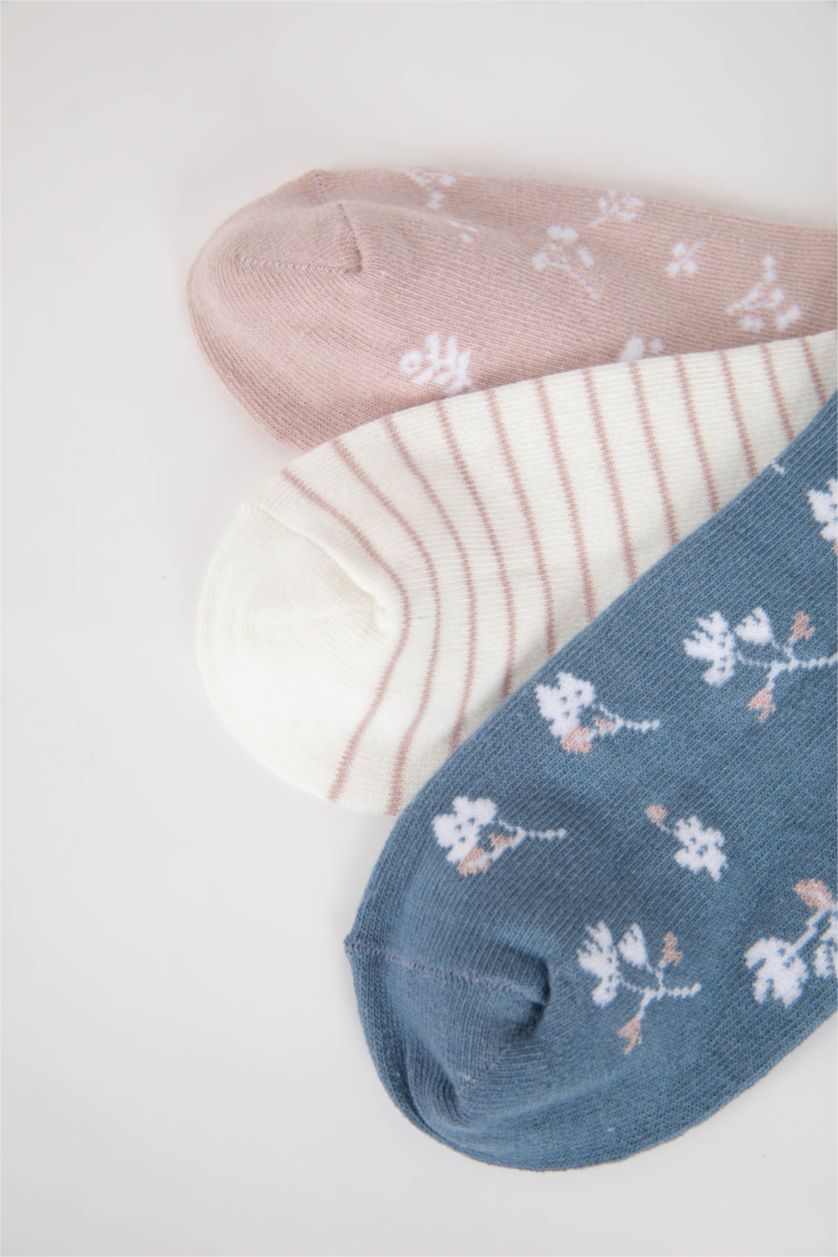 Kadın Karma Kadın 3'lü Pamuklu Patik Çorap