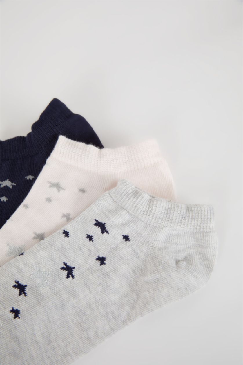 Kadın Karma Kadın 3'lü Pamuklu Patik Çorap