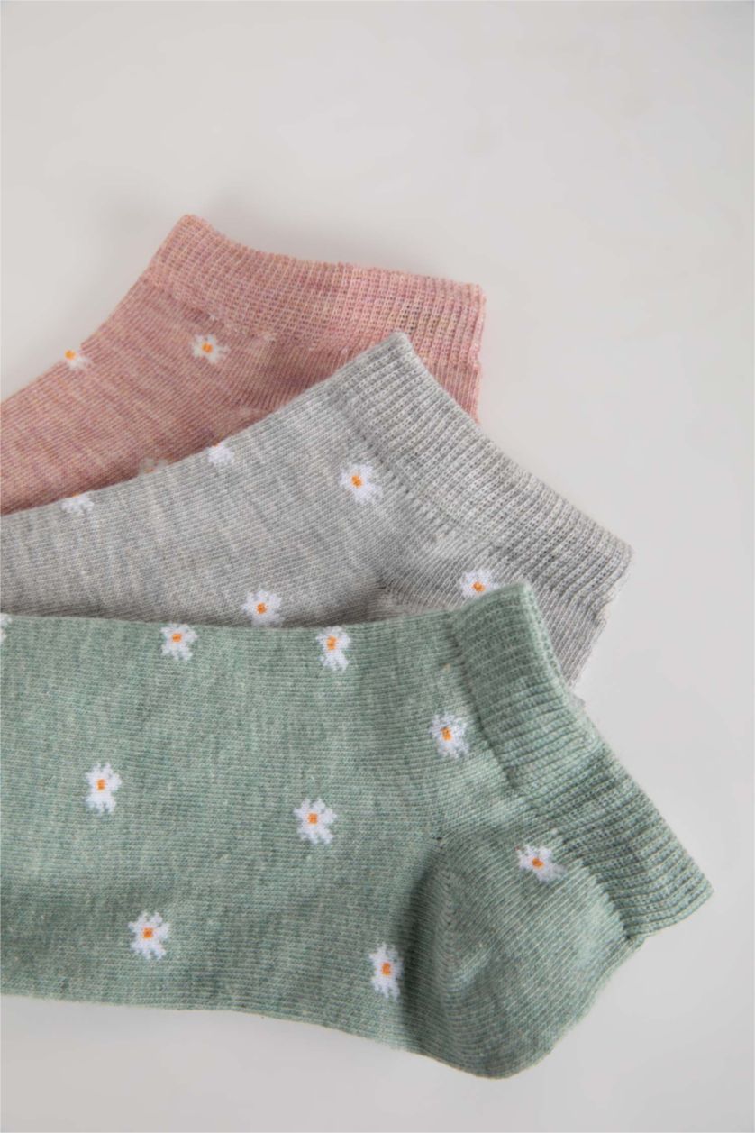 Kadın Karma Kadın 3'lü Pamuklu Patik Çorap